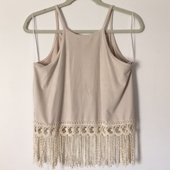 SUPER SOFT lightly worn Fringed Strapless Top - Picture 2 of 4